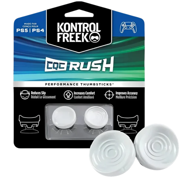 Kontrol Freek Rush para PS4 y PS5: extensores de joystick blancos en su blíster