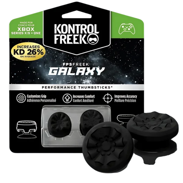Kontrol Freek Galaxy para Xbox: extensores de joystick negros en su blíster