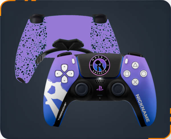 Mando PS5 Madriz Esports exclusivo para los jugadores del club, frontal y trasera