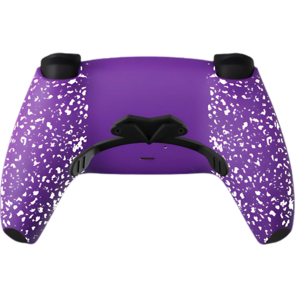 Trasera del mando PS5 BLACKHOLE: morada con salpicado blanco y paletas traseras