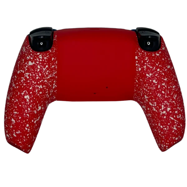 Trasera del mando PS5 Capitán América sin paletas: roja con motas blancas