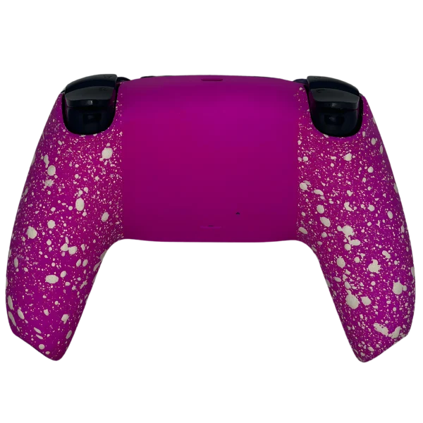 Retro del controller PS5 Galaxy senza palette: fucsia con puntini chiari