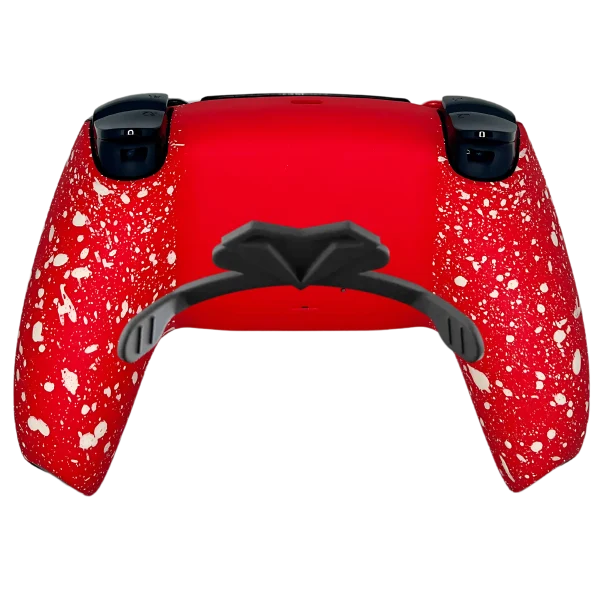 Trasera del mando PS5 GROW UP ESPORTS: roja con salpicado blanco