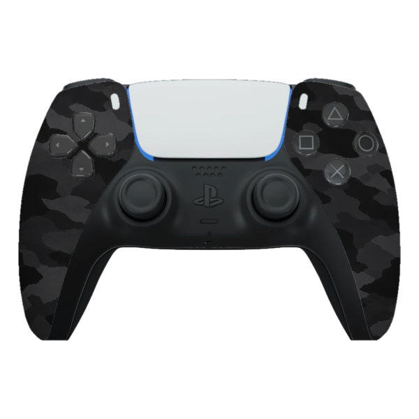 Manette PS5 camouflage noir personnalisée, vue de face
