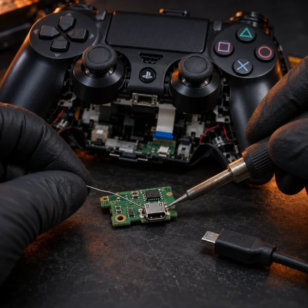 Comando PS4 não carrega: substituição da porta de carregamento
